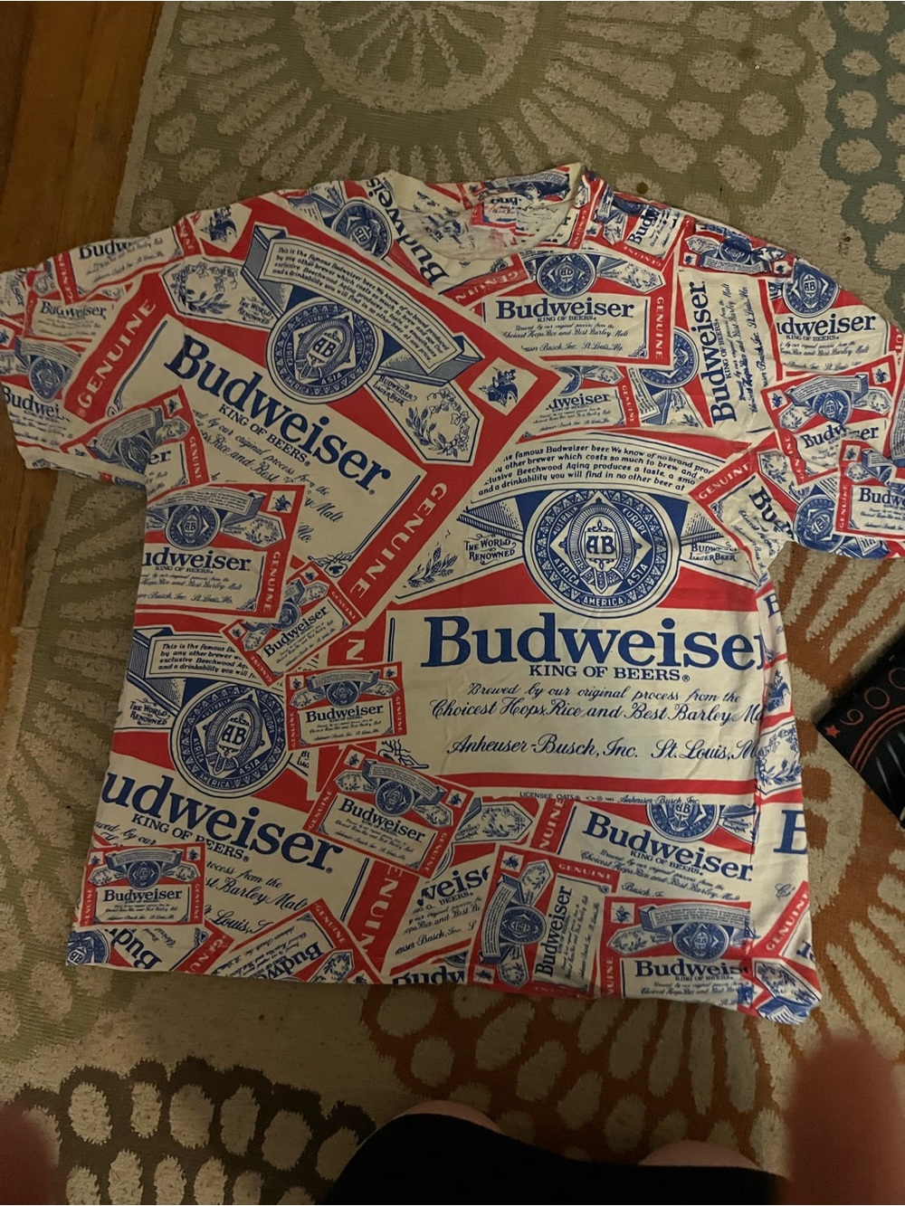 Budweiser Red, White & Blue Logo All-Over Short Sleeve Tee